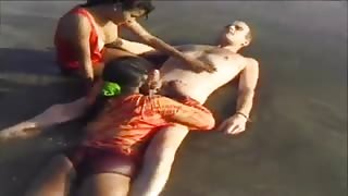 Big White Guy and Indian Babes On the Beach - Indian Sex Compilation 